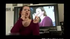 Play Slatternty brunet baby fumes a cigaret