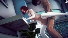 Afspelen (4k) gevallen pop | roodharige meisje krijgt haar kutje gepenetreerd door een stijve lul en klaarkomen | 3d hentai-gameplay p4