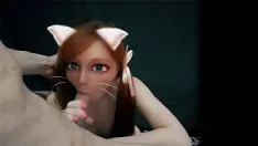 Afspelen Hentai in het echte leven. harige kattenmeisje waifu pijpbeurt